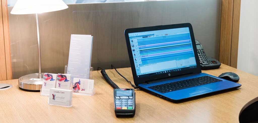 Photo of showing a computer on the office desk